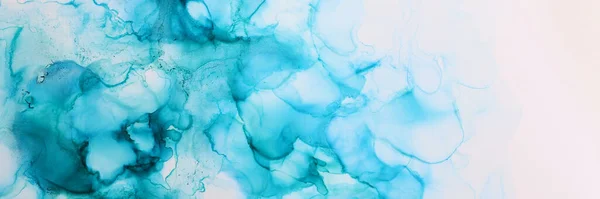 水墨深蓝色抽象流体画艺术摄影 — 图库照片