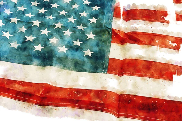 Watercolor Style Abstract Image American Flag — Stock Photo, Image