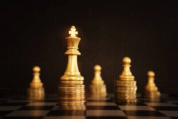 Image Chess Game Business Competition Strategy Leadership Success Concept — Stock Photo, Image