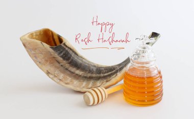Shofar (boynuz) oand bal dini. Rosh hashanah (Yahudi Yeni Yıl Tatili)