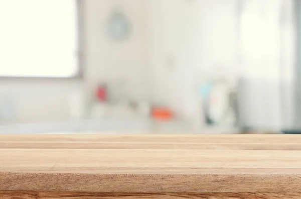 Пустой Стол Разряженный Современный Кухонный Фон Концепция Дисплея — стоковое фото