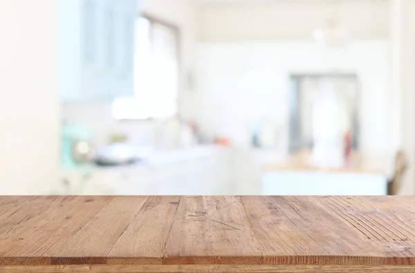 Mesa Vazia Desfocado Moderno Fundo Cozinha Conceito Exibição Produto — Fotografia de Stock