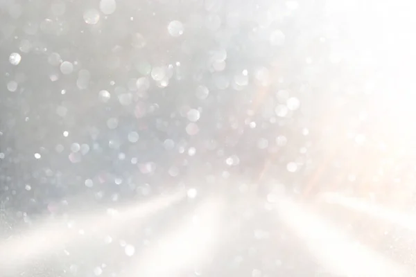 Background Abstract Gold Silver Glitter Lights Defocused — Stock Photo, Image