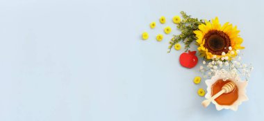 Rosh hashanah (Yahudi bayramı) konsepti - geleneksel bal bayramı sembolü