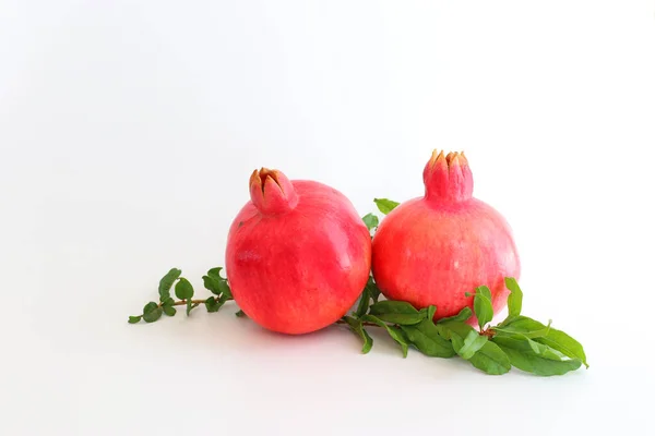 Obrázek Granátového Jablka Izolovaného Bílém — Stock fotografie