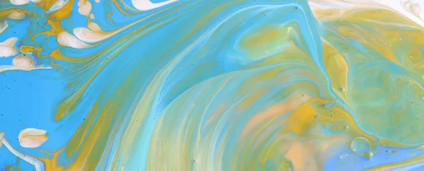 Художественная Фотография Абстрактного Мраморного Фона Эффекта Белыми Синими Желтыми Цветами — стоковое фото