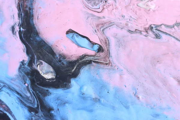 Fotografia Artystyczna Abstrakcyjnego Marmurkowego Tła Efektowego Różowymi Jasnofioletowymi Czarnymi Niebieskimi — Zdjęcie stockowe