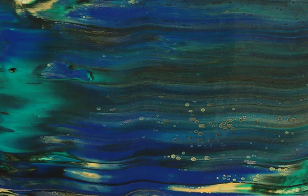 Arte Fotografía Fondo Efecto Marmolizado Abstracto Negro Oro Azul Verde — Foto de Stock