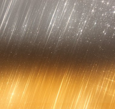 Gümüş ve altın bokeh ışıklar soyut. ufuk arka plan