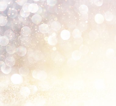 Glitter vintage ışıklar arka plan. akmak altın arka plan. defocused
