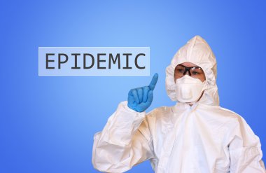 Laboratuvar bilim adamı kelime salgın çizim Emanet elbiseli