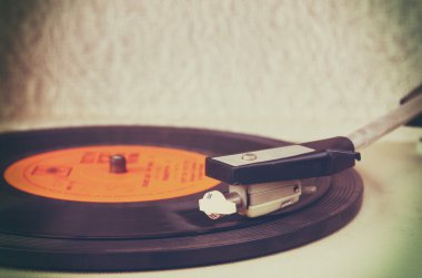 Eski plak çalar görüntü, görüntü retro filtre. seçici odak