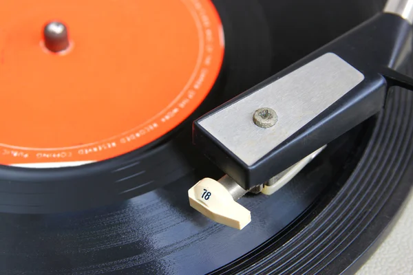 Close up image of old record player. selective focus — Stock Photo, Image