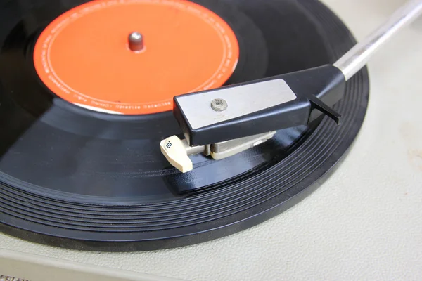Close up image of old record player. selective focus — Stock Photo, Image