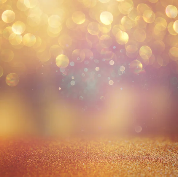 Abstrakter Hintergrund aus goldenen Bokeh-Lichtern. — Stockfoto