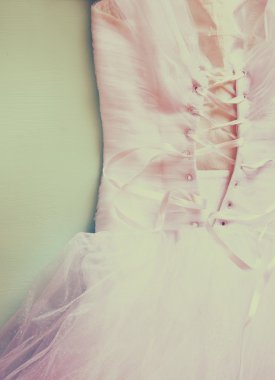 Düğün elbisesi korse arka plan. Düğün kavramı. Filtre uygulanmış görüntü