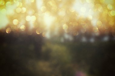 Glitter vintage ışıklar arka plan. ışık altın rengi ve siyah. defocused.