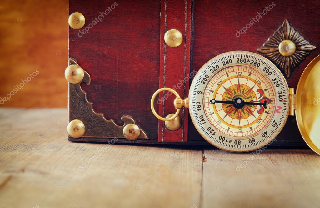 Antique Compass On Wooden Table Stock Photo Tomert 71787327 Antique Compass On Wooden Table Photo By Tomert