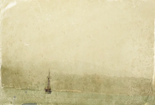Imagem abstrata de um iate em mar aberto. Foto de estilo antigo . — Fotografia de Stock