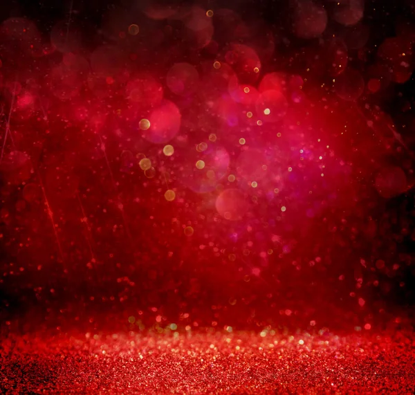 Glitter vintage lights background. gold, red and purple. defocused — Stock Photo, Image