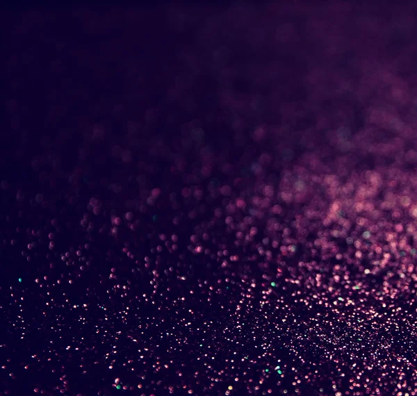 Glitter vintage lights background. light silver , gold, purple and black. defocused. — Stock Photo, Image