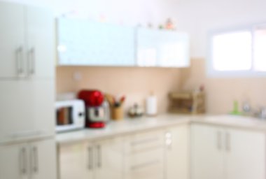 Abstract blurred background of modern kitchen