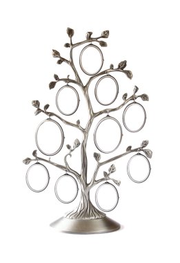 Image of vintage antique classical frame of family tree isolated on white