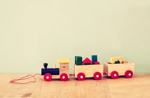 Train de jouets en bois — Photo