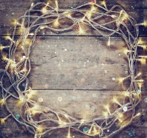 Julljus guld garland — Stockfoto