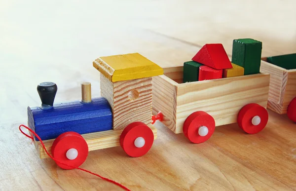 Wooden toy train — Stock Photo, Image