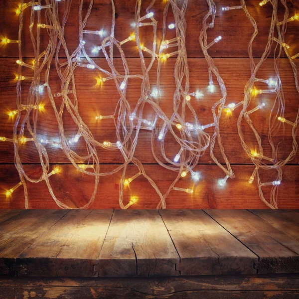 Gouden garland Kerstverlichting — Stockfoto