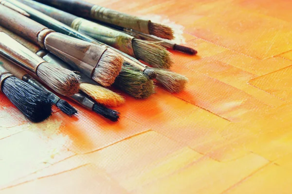 Used paint brushes — Stock Photo, Image