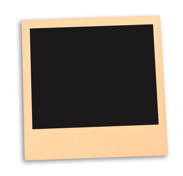 Blank instant photo with black space isolated on white. ready to ad your photo — Stok fotoğraf