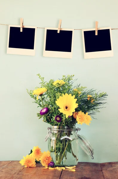 Fotos e flores em branco — Fotografia de Stock