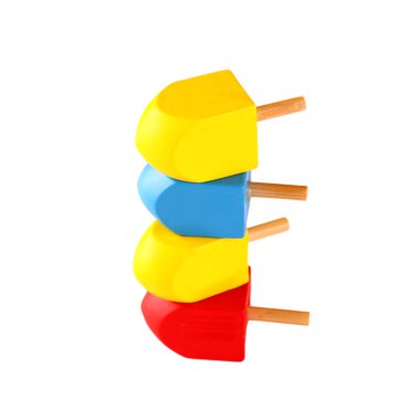ahşap renkli sevinçler (iplik üst) üzerinde beyaz izole hanukkah Yahudi tatil için.
