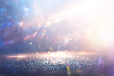 soyut glitter gümüş ve altın ışıklar arka plan. de-odaklı