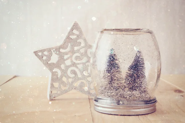 Kerstbomen in mason jar — Stockfoto