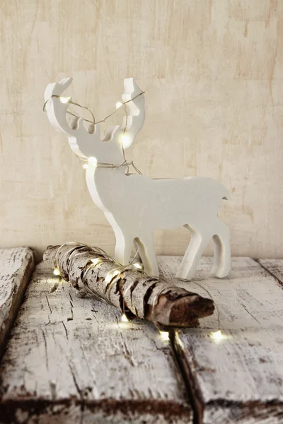 Luzes de Natal e renas — Fotografia de Stock