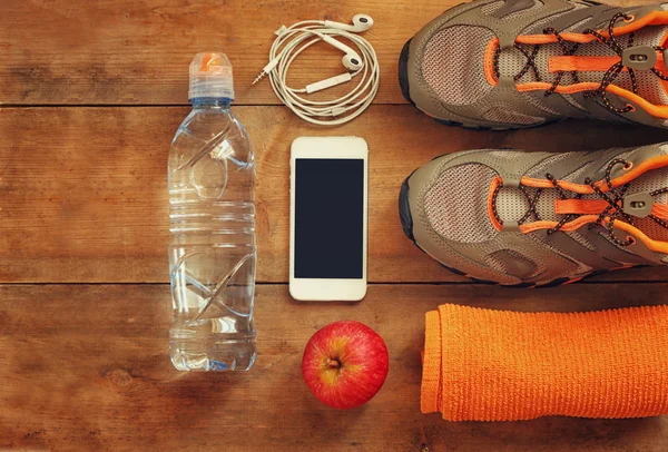 fitness concept with mobile phone