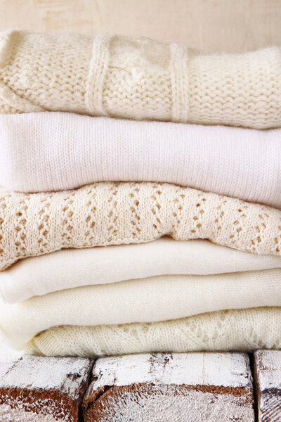 white cozy knitted sweaters