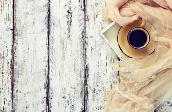 Cup of tea on wooden table — Stock Photo, Image