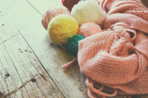 Colorfull yarn balls of wool — Stock Photo, Image