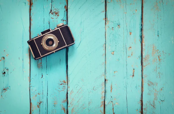 Vista dall'alto immagine della vecchia fotocamera vintage — Foto Stock