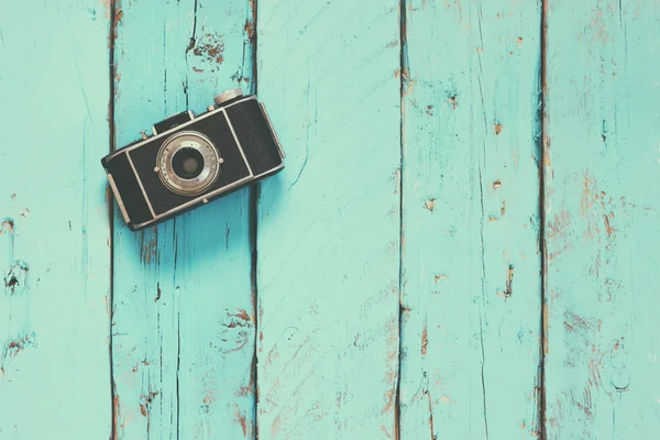 Vista dall'alto immagine della vecchia fotocamera vintage — Foto Stock