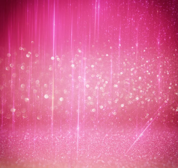 キラキラ ビンテージ ライト背景。光銀とピンク。デフォーカス. — ストック写真