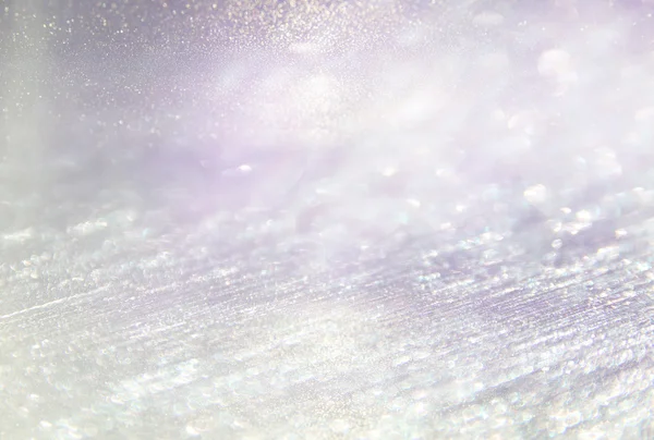 Glitter vintage lights background. light silver, purple and pink. defocused. — ストック写真