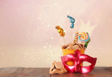 Purim kutlama kavramı (Yahudi karnaval tatil). seçici odak