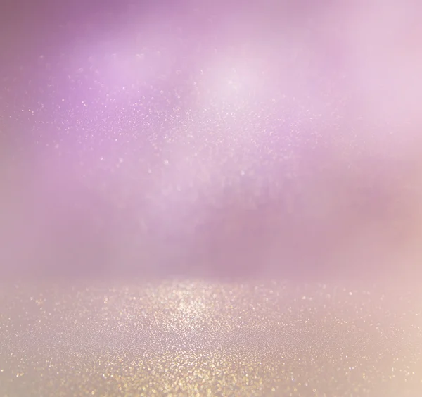 Glitter vintage lights background. light silver, gold and pink. defocused. — Stock Photo, Image