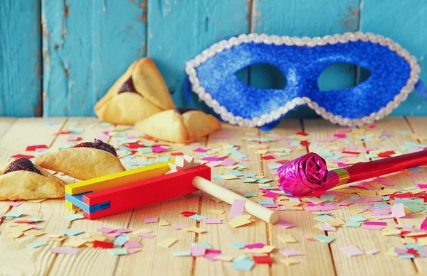 Concept de fête de Pourim (fête du carnaval juif). focus sélectif — Photo