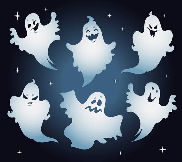 Conjunto de fantasmas de Halloween . — Vector de stock